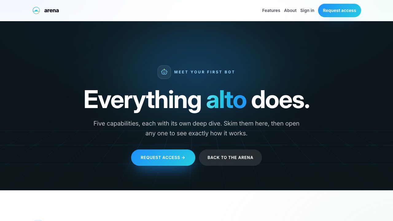 Arena public feature page: One home for the work